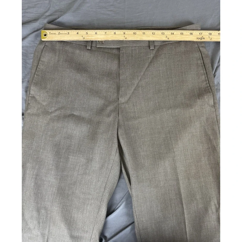 Lauren Ralph Lauren Dress Pants Mens 34x30 Brown Gray Flat Front Slacks